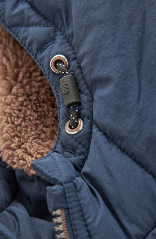 Shop Next Kids' Quilted Hooded Jacket In Blue