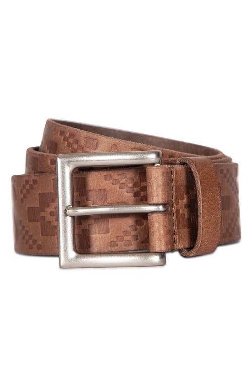 Shop Allsaints Embossed Leather Belt In Dark Tan