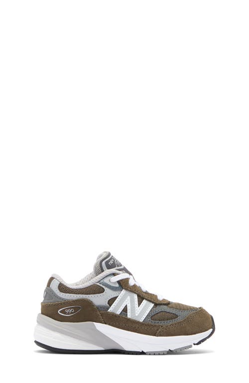 New Balance Kids' 990v6 Sneaker In Olive/grey