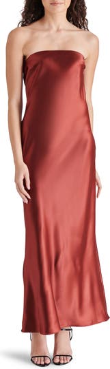 Steve Madden Jessamine Strapless Stretch Satin Dress