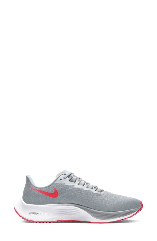 Nike Air Zoom Pegasus 37 Running Shoe In Platinum/ Grey/ Crimson/ Blue