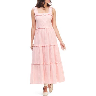 Gal Meets Glam Collection Courtney Rio Stripe Lawn Maxi Dress, Pink