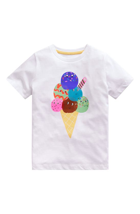 Shop Mini Boden Kids' Ice Cream Cotton Graphic T-shirt In White Ice Cream