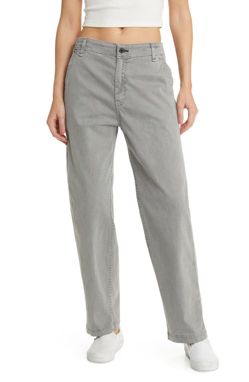 High Waist Relaxed Straight Leg Chinos in Volcano Grey
