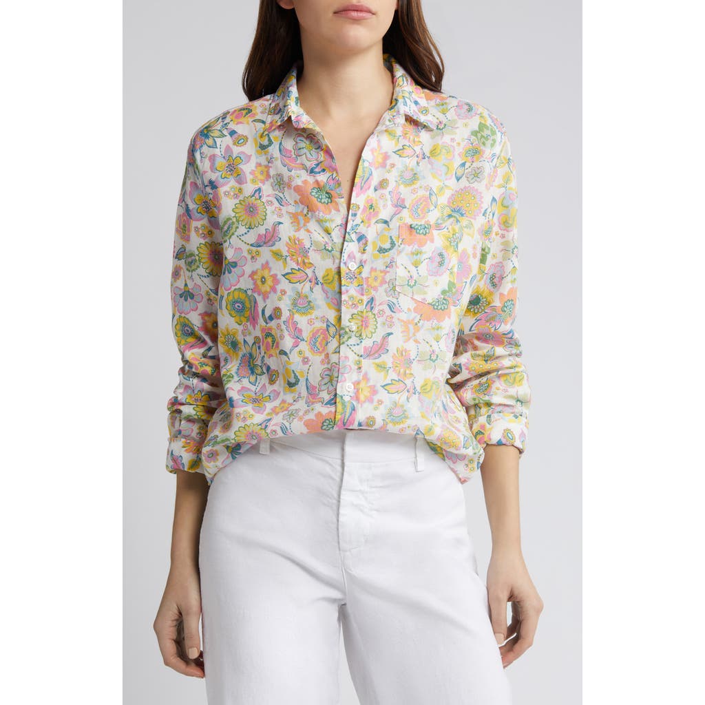 Frank & Eileen Eileen Relaxed Button-up Shirt In Ivory/multi Floral