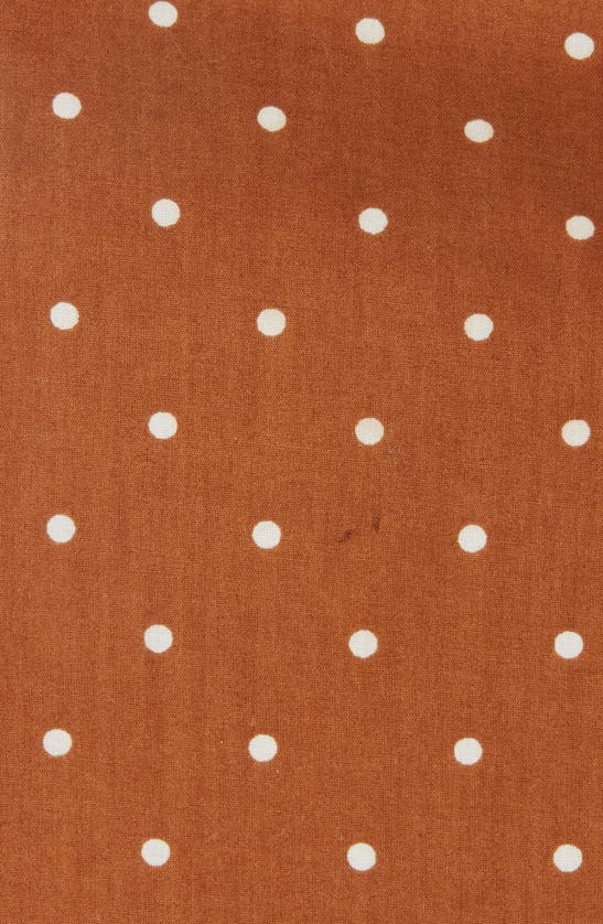 Clifton Wilson Polka Dot Cotton Pocket Square In Brown
