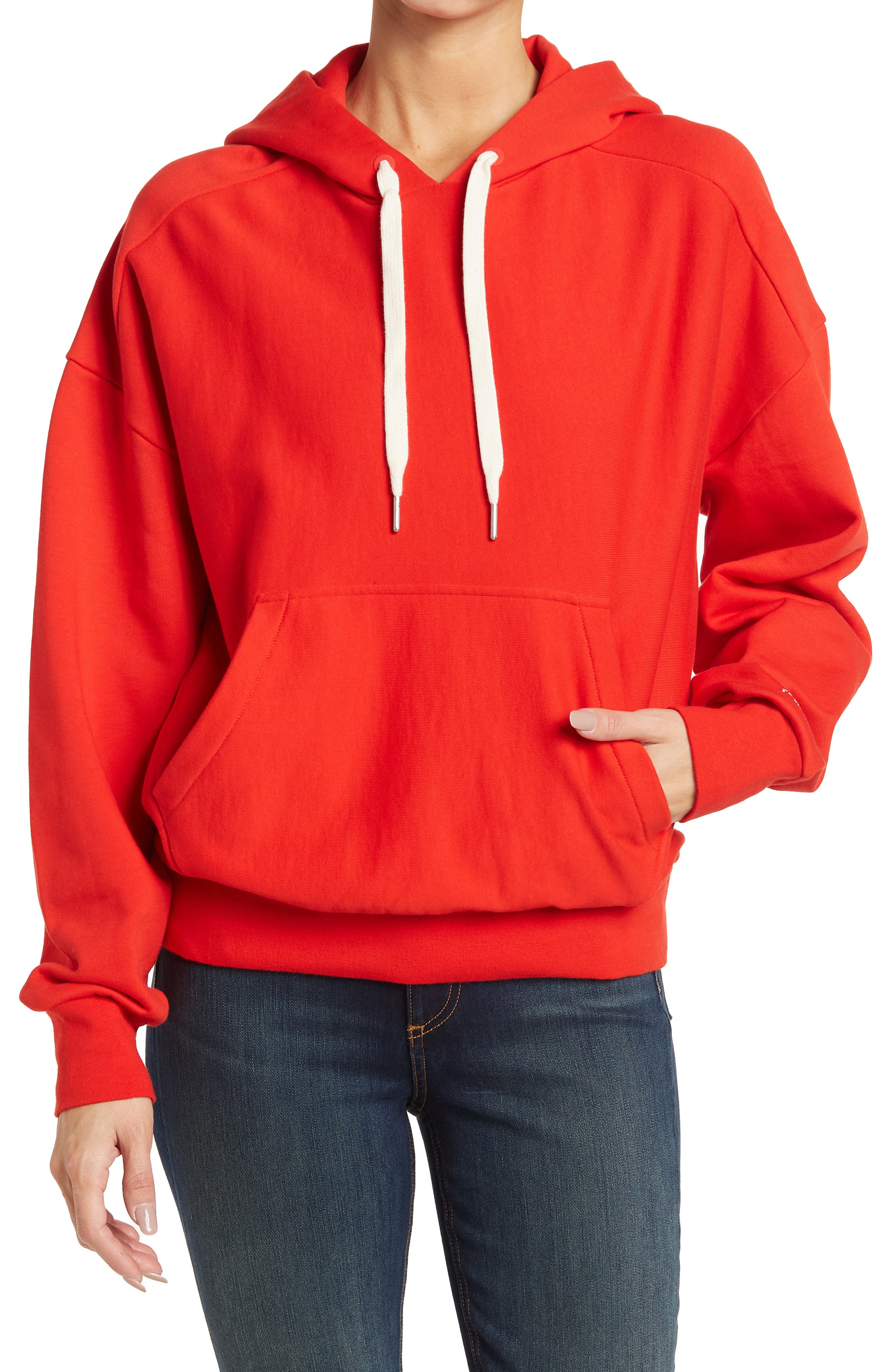 plain red hoodie women's