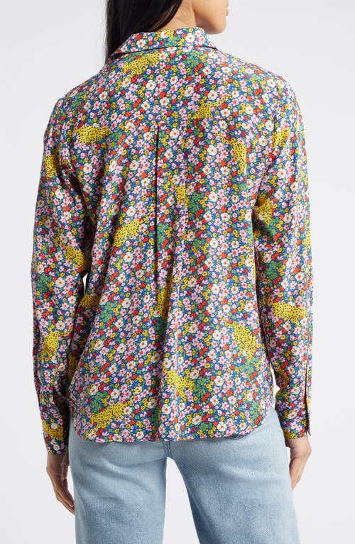 Shop Boden Sienna Floral Silk Button-up Shirt In Multi, Leopard Bud