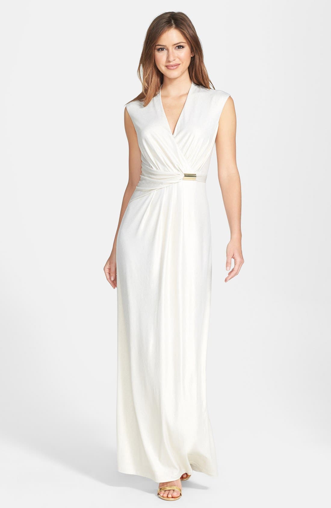 Ellen Tracy Cinched Waist Jersey Maxi Dress Nordstrom