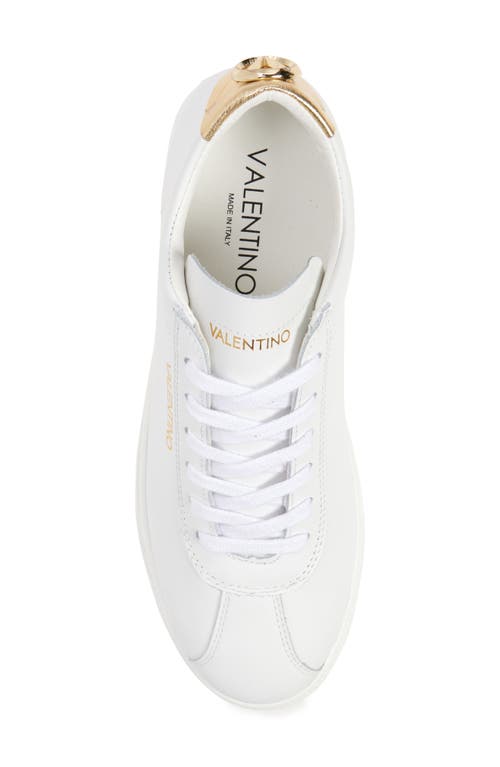 Valentino By Mario Valentino Sandy Low Top Sneaker In White Gold