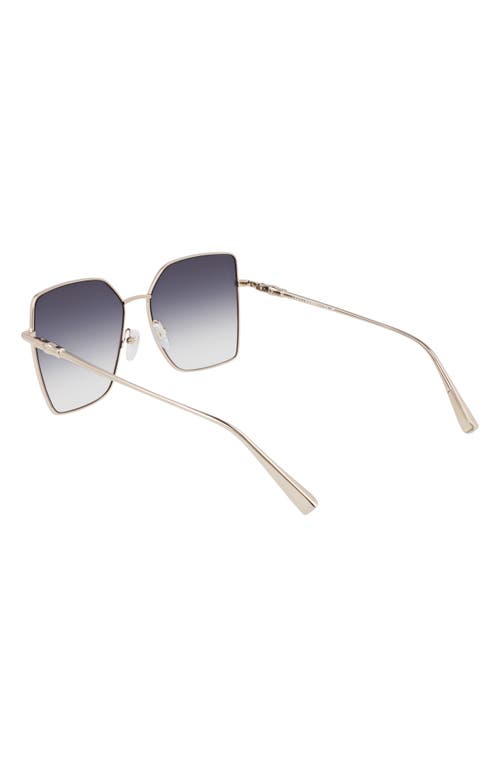 Longchamp Roseau 57mm Gradient Butterfly Sunglasses In Gold/gradient Smoke
