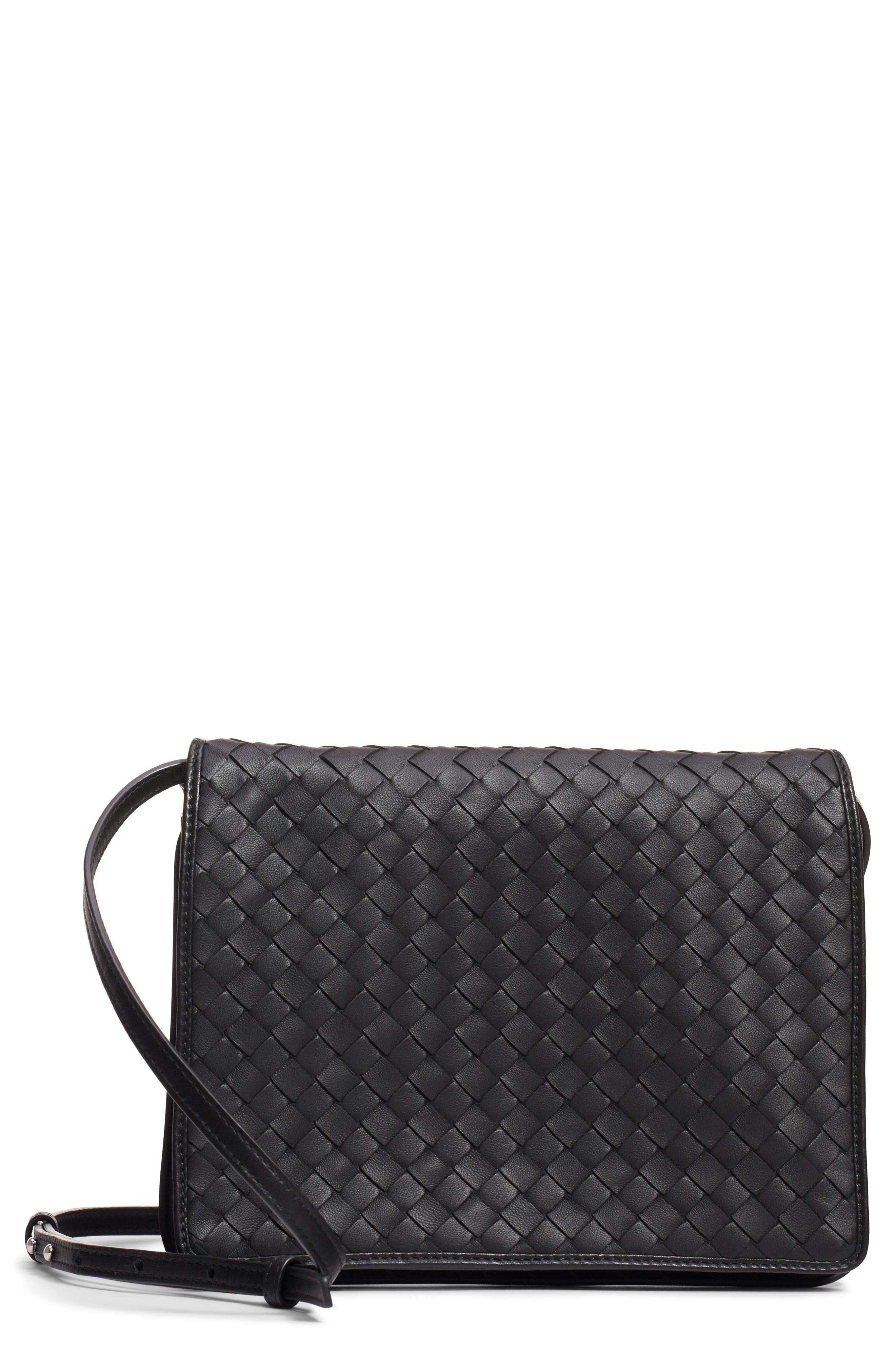 bottega veneta intrecciato leather shoulder bag