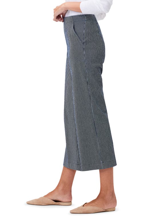 Nic + Zoe All Day Stripe Wide-leg Jean In Blue Multi In Gray