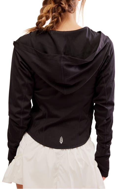 Free People Fp Movement Playin' For Keeps Track Jacket In Black Combo
