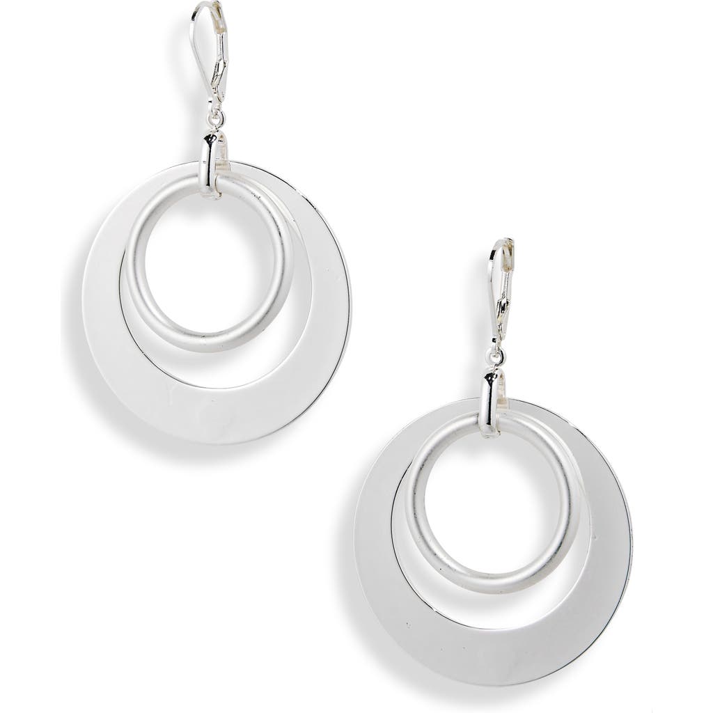 Shop Nine West Orbital Ring Drop Earrings In Silver