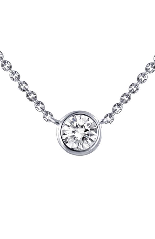 Simulated Diamond Pendant Necklace in Silver/Clear