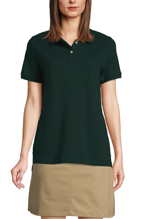 Shop Lands' End School Uniform Young  Tall Short Sleeve Mesh Polo Shirt In Evergreen