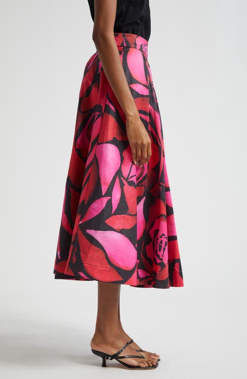 MILLY MILLY JULIET FLORAL TAFFETA MIDI SKIRT 