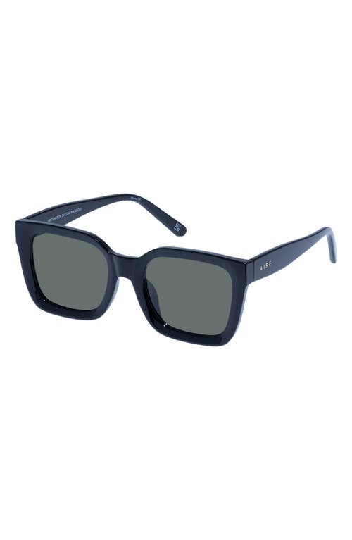 Shop Aire Abstraction 50mm Polarized D-frame Sunglasses In Black