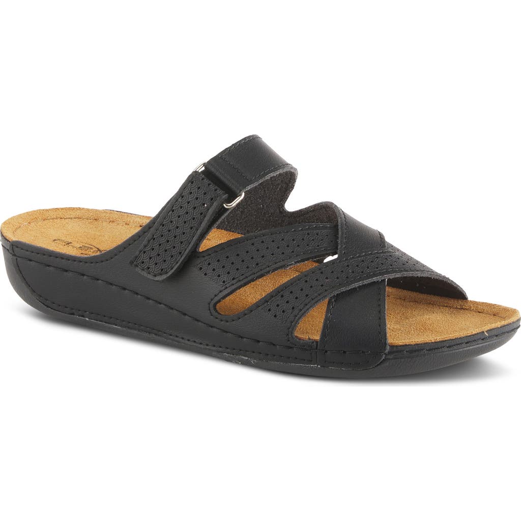 Flexus By Spring Step Karl Slide Sandal In Black