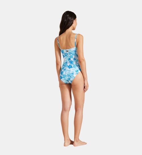 Vilebrequin Tahiti Flowers Jersey One-piece Swimsuit In Blanc