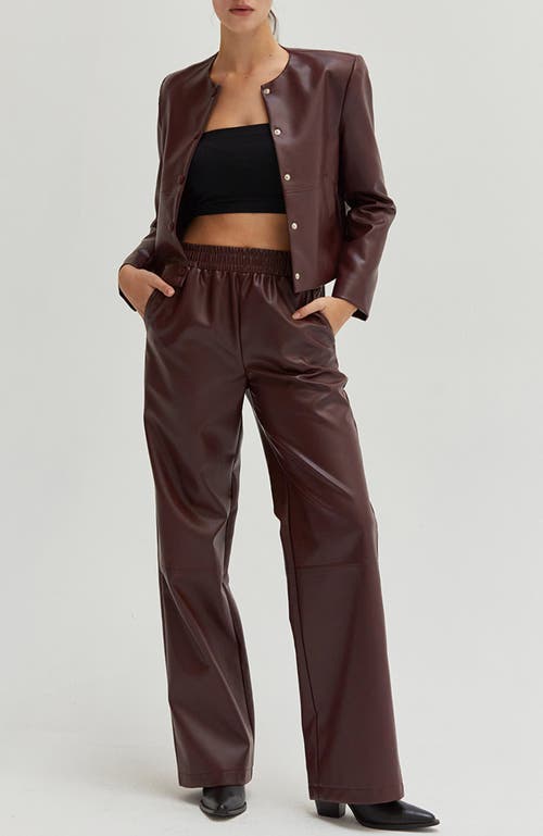 CRESCENT CRESCENT FAUX LEATHER STRAIGHT LEG PANTS