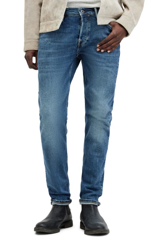 Allsaints Rex Slim Fit Jeans In Dirty Indigo