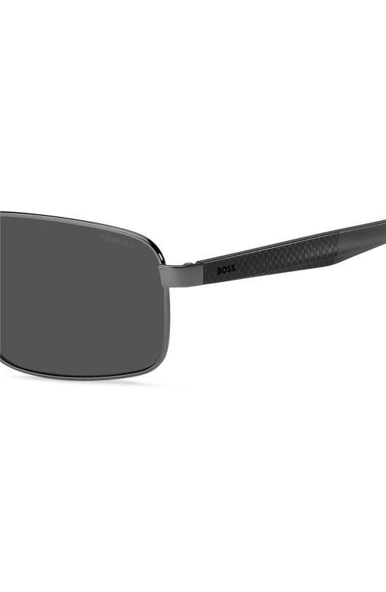 Hugo Boss 59mm Aviator Sunglasses In Dark Ruthenium Black