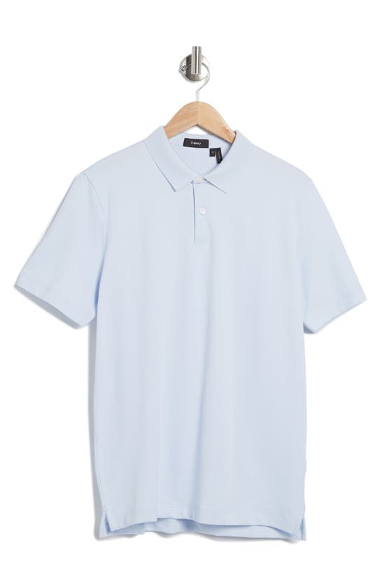 Theory Standard Short Sleeve Polo Shirt In Olympic/ White