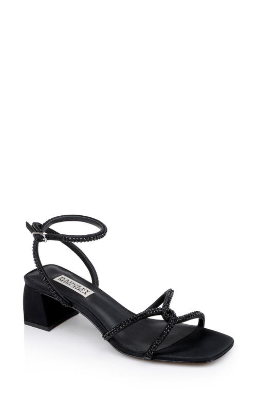 Shop Badgley Mischka Collection Brisa Ankle Strap Sandal In Black Satin