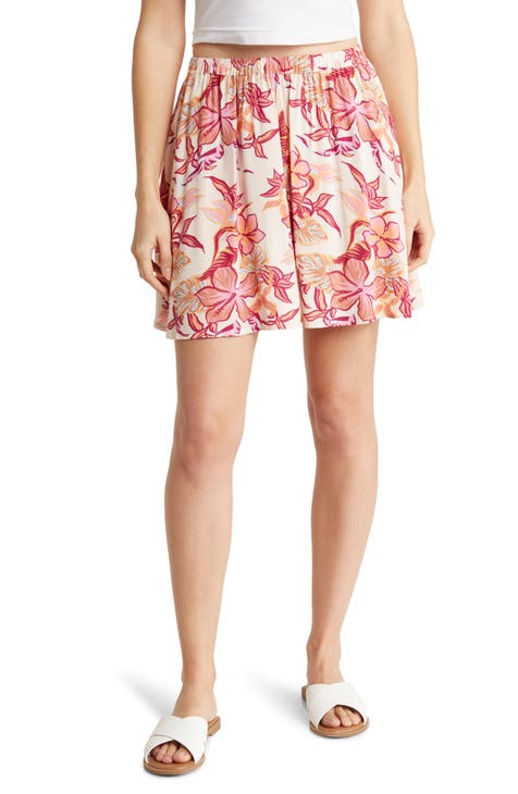 Para Paradise Floral Crepe Skirt