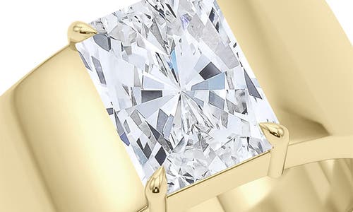 Hautecarat Radiant Cut Cigar Lab Created Diamond Ring In 2.50 Ctw 18k Yellow Gold