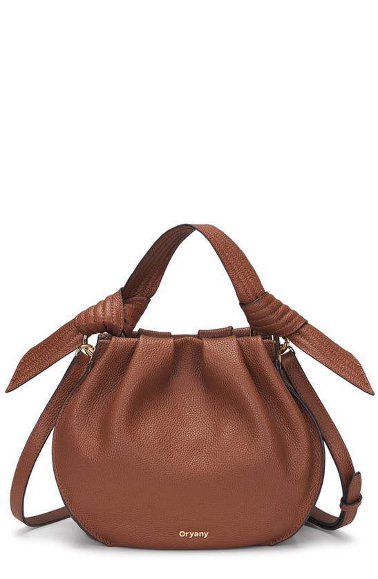 Shop Oryany Selena Leather Bucket Bag In Toffee Tan