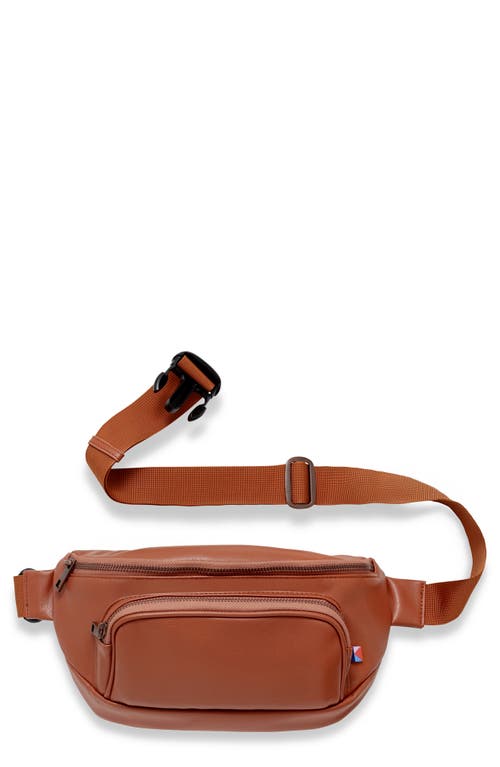 Faux Leather Diaper Belt Bag in Brown