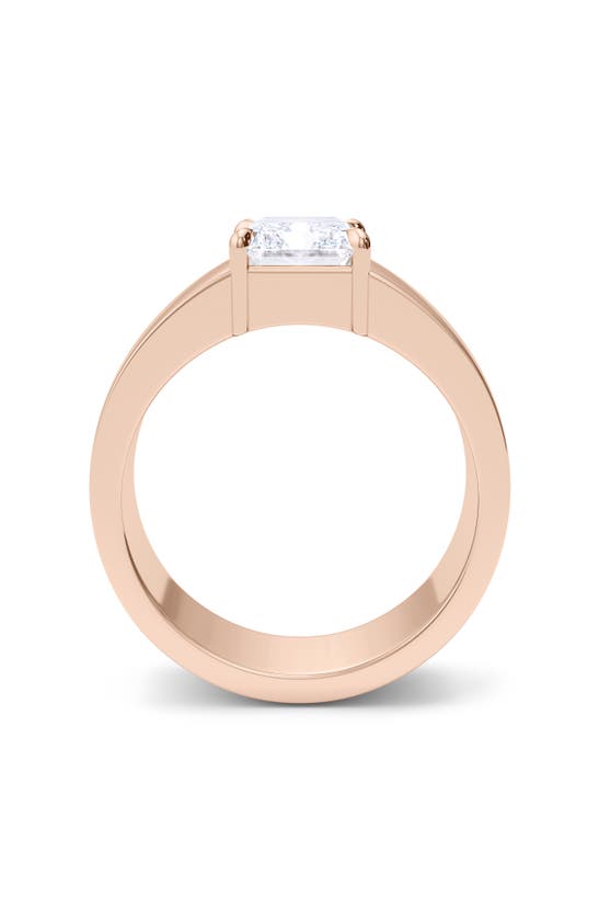 Hautecarat Radiant Cut Lab Created Diamond Band Ring In 18k Rose Gold
