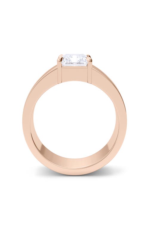 Hautecarat Radiant Cut Cigar Lab Created Diamond Ring In 2.50ctw 18k Rose Gold