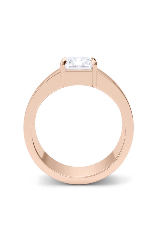 Shop Hautecarat Radiant Cut Cigar Lab Created Diamond Ring In 2.00ctw 18k Rose Gold