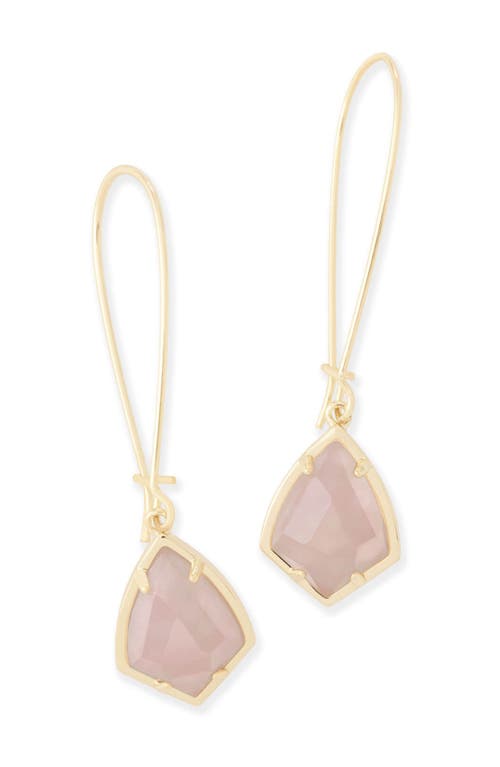 Kendra Scott Carrine Earrings In Rose Quartz/gold