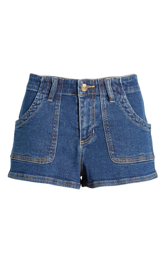 Shop Ptcl Mid Rise Denim Shorts In Med Wash
