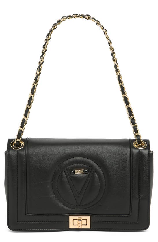 Shop Valentino By Mario Valentino Alice Signature Shoulder Bag In Black