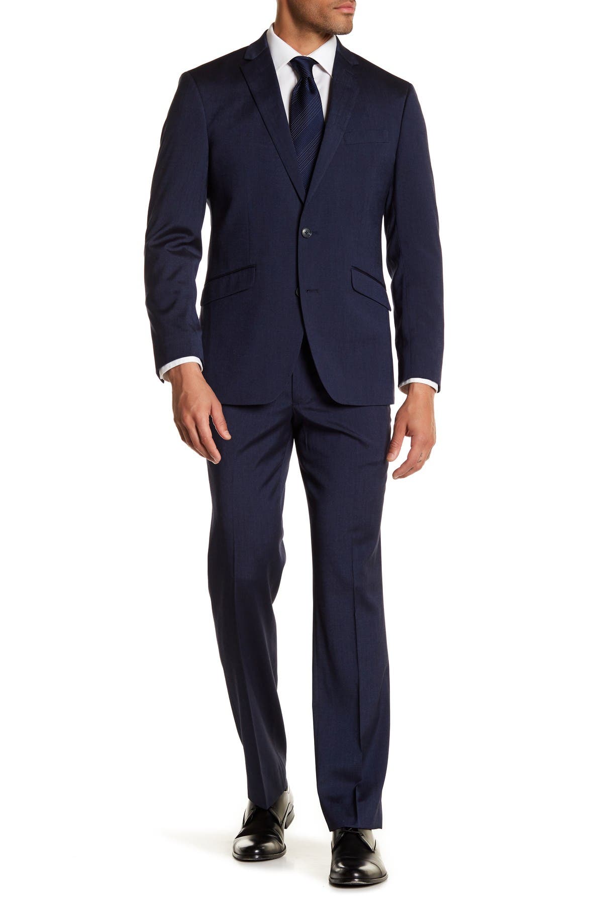 Kenneth Cole New York Mens 2 Button Slim Fit Suit with Hemmed Pant Business Suit Pants Set