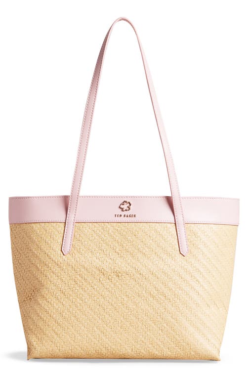 Ted Baker London Magdar Magnolia Eyelet Raffia Tote in Pale Pink