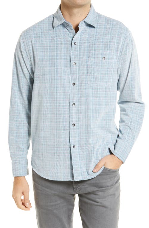 Tommy Bahama Coastline Corduroy Harbor Plaid Cotton Button-Up Shirt in Bright Cobalt at Nordstrom, Size Small