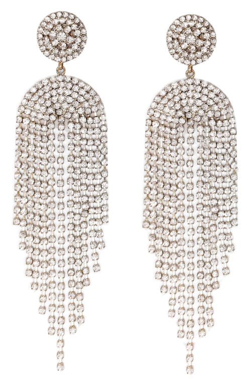 Crystal Chandelier Earrings in Silver