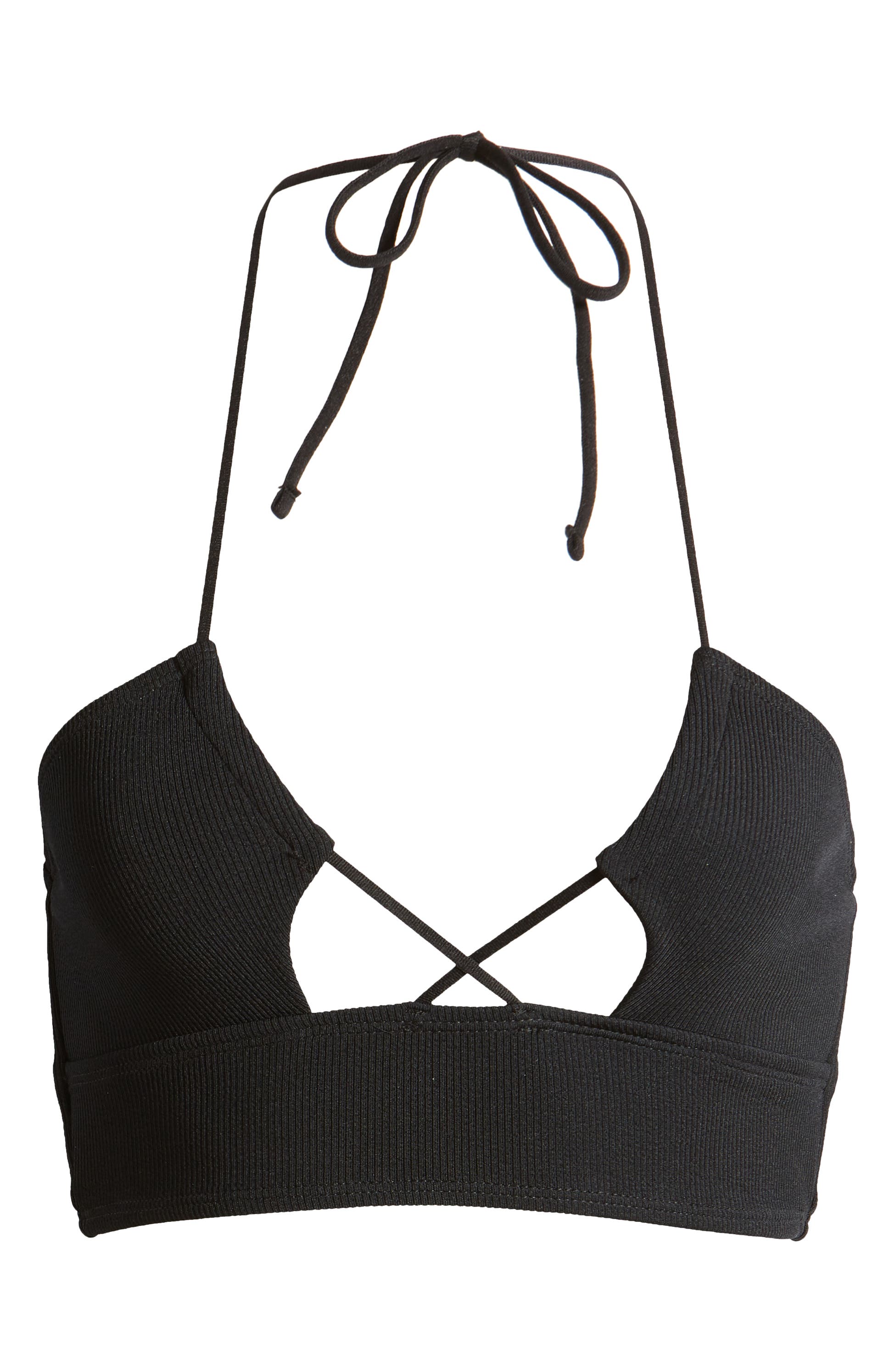 black rib halter bikini top from Topshop