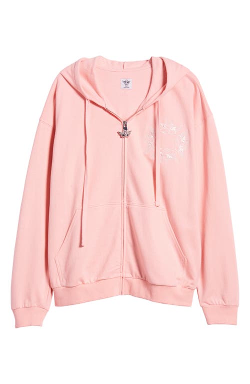 Shop Boys Lie Still Blushing Harley Cotton Zip-up Hoodie In Pink