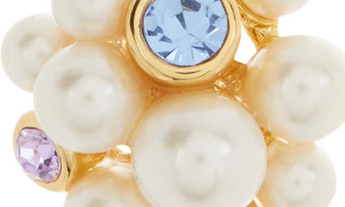Shop Kate Spade New York Imitation Pearl & Crystal Cluster Stud Earrings In Goldtone/imitation Pearl