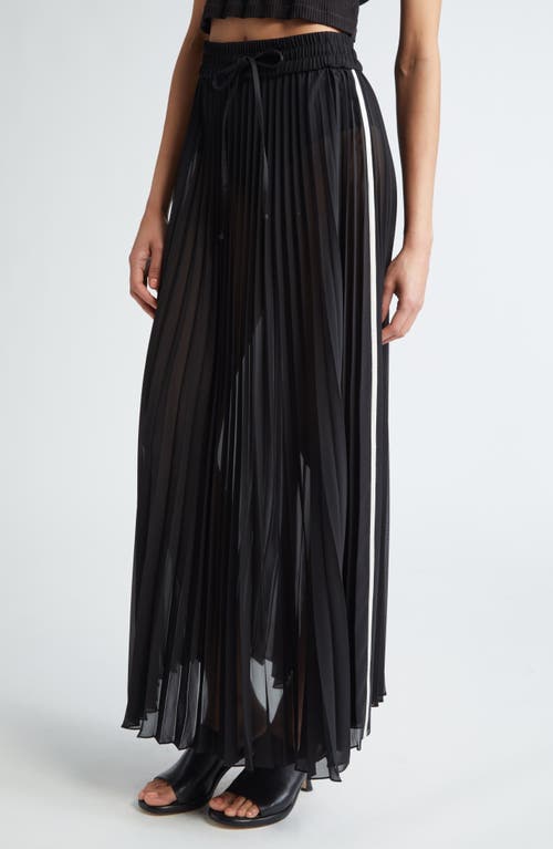 Shop Peter Do Pleated Sheer Maxi Skirt In Black