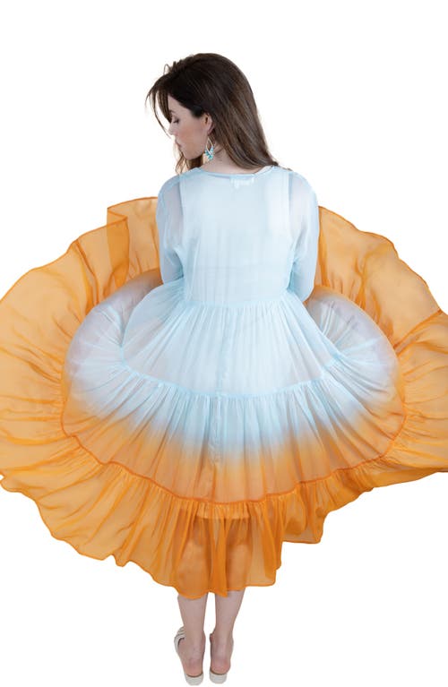 Shop Saachi Ombré Cover-up Dress In Blue/orange