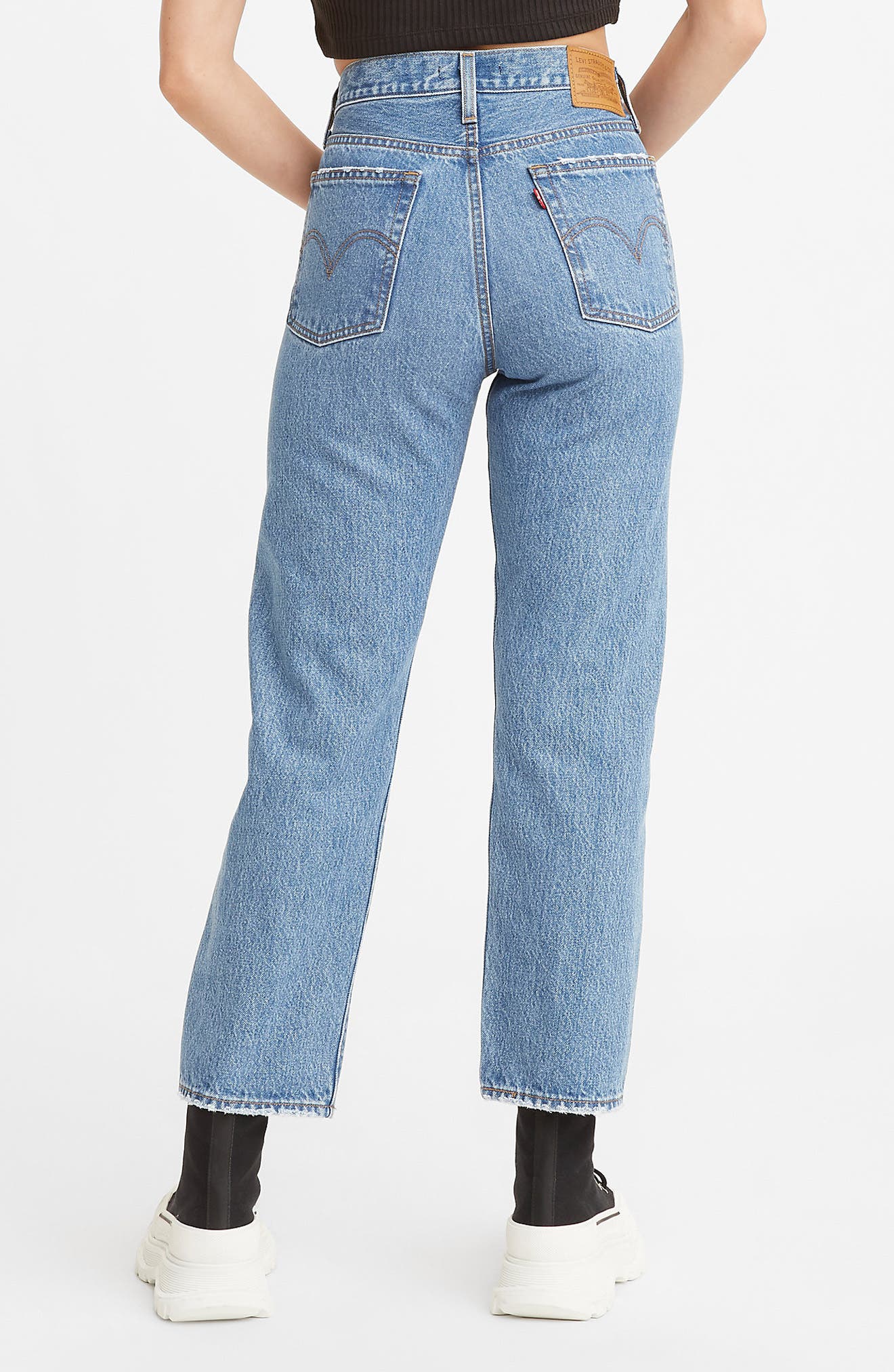 levi's wedgie high waist straight leg jeans